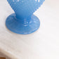 Vintage Medium Blue Glass Swung Vase with Diamond Point Designs