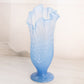 Vintage Medium Blue Glass Swung Vase with Diamond Point Designs