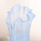 Vintage Medium Blue Glass Swung Vase with Diamond Point Designs