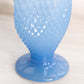 Vintage Medium Blue Glass Swung Vase with Diamond Point Designs