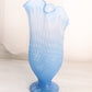 Vintage Medium Blue Glass Swung Vase with Diamond Point Designs