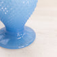 Vintage Medium Blue Glass Swung Vase with Diamond Point Designs