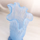 Vintage Medium Blue Glass Swung Vase with Diamond Point Designs