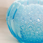 Vintage Medium Blue Opalescent Daisy & Button with Panels Glass Bowl