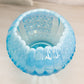 Vintage Medium Blue Opalescent Daisy & Button with Panels Glass Bowl