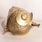 Vintage Medium Brass Fish with Small Fish in Mouth Ashtray Figurine