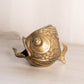 Vintage Medium Brass Fish with Small Fish in Mouth Ashtray Figurine