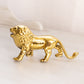 Vintage Medium Brass Lion Figurine