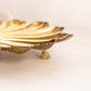 Vintage Medium Brass Shell Dish with 3 Feet