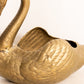 Vintage Medium Brass Swan Planter (Made in Italy)