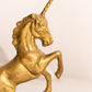 Vintage Medium Brass Unicorn Figurine Standing on Hind Legs
