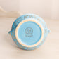 Vintage Medium Ceramic Light Blue Vase with 22K Gold Floral Details