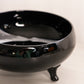 Vintage Medium Circular 3-Toed Black Glass Bowl
