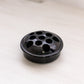 Vintage Medium Circular Black Glass Flower Frog