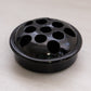 Vintage Medium Circular Black Glass Flower Frog