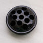 Vintage Medium Circular Black Glass Flower Frog