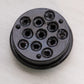 Vintage Medium Circular Black Glass Flower Frog