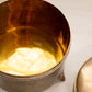 Vintage Medium Circular Brass Caddy with Finial and 3 Toes