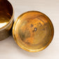 Vintage Medium Circular Brass Caddy with Finial and 3 Toes