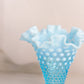 Vintage Medium Cone Shaped Blue Fenton Hobnail Opalescent Glass Vase