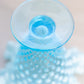 Vintage Medium Cone Shaped Blue Fenton Hobnail Opalescent Glass Vase