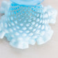 Vintage Medium Cone Shaped Blue Fenton Hobnail Opalescent Glass Vase