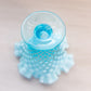 Vintage Medium Cone Shaped Blue Fenton Hobnail Opalescent Glass Vase