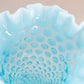 Vintage Medium Cone Shaped Blue Fenton Hobnail Opalescent Glass Vase