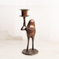 Vintage Medium Copper Bronze Tone Frog Candlestick