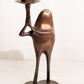 Vintage Medium Copper Bronze Tone Frog Candlestick