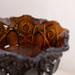Vintage Medium Dark Amber Brown Quintec Glass Compote