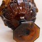 Vintage Medium Dark Amber Brown Quintec Glass Compote