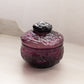 Vintage Medium Dark Purple Glass Driftwood Lidded Dish