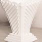 Vintage Medium Diamond Shaped White Milk Glass Footed Vase