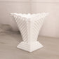 Vintage Medium Diamond Shaped White Milk Glass Footed Vase
