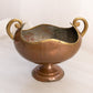 Vintage Medium Footed Copper Bowl with 2 Fancy Handles