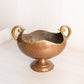 Vintage Medium Footed Copper Bowl with 2 Fancy Handles