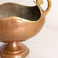 Vintage Medium Footed Copper Bowl with 2 Fancy Handles