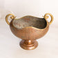 Vintage Medium Footed Copper Bowl with 2 Fancy Handles