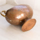 Vintage Medium Footed Copper Bowl with 2 Fancy Handles