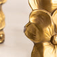 Vintage Medium Gold Tone Metal Dogwood Floral Bookends