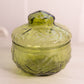Vintage Medium Green Glass Driftwood Lidded Dish