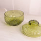 Vintage Medium Green Glass Driftwood Lidded Dish
