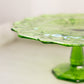 Vintage Medium Green Glass Quintec Cake Stand