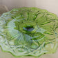Vintage Medium Green Glass Quintec Cake Stand