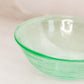Vintage Medium Green Uranium Glass Bowl w/ Strawberry Designs (Glows)