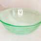 Vintage Medium Green Uranium Glass Bowl w/ Strawberry Designs (Glows)