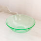 Vintage Medium Green Uranium Glass Bowl w/ Strawberry Designs (Glows)