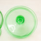 Vintage Medium Green Uranium Glass Footed Lidded Dish (Glows)