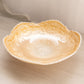 Vintage Medium Iridescent Marigold on Milk Glass Floral Shallow Bowl